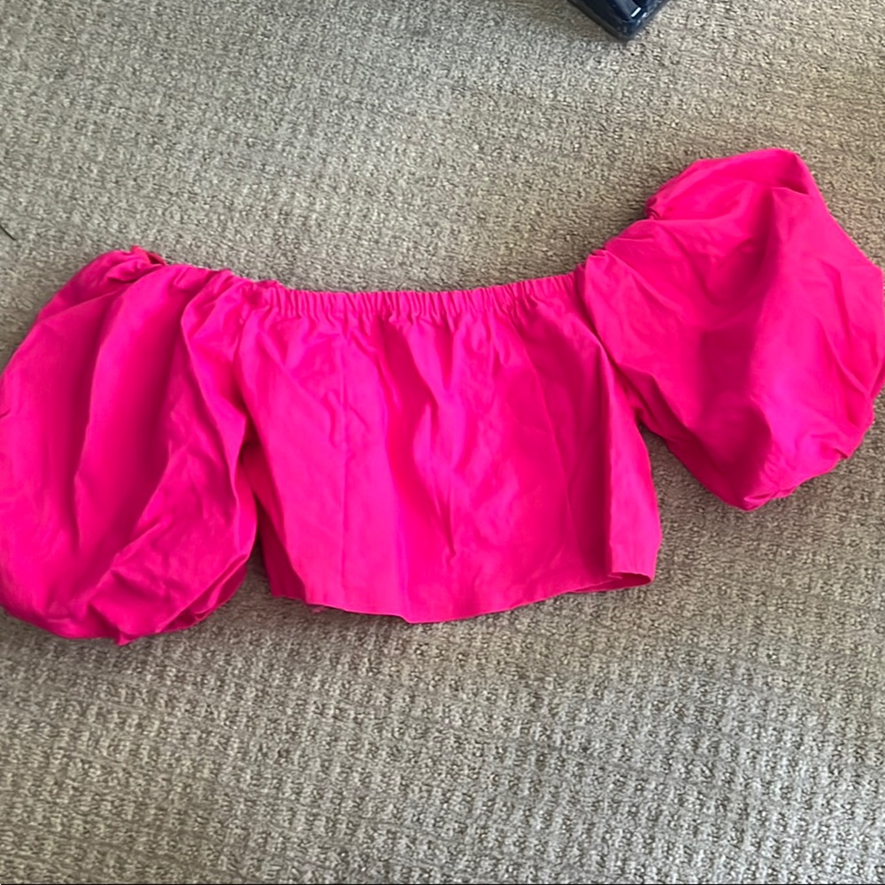 Vibrant Pink Off-Shoulder Top L